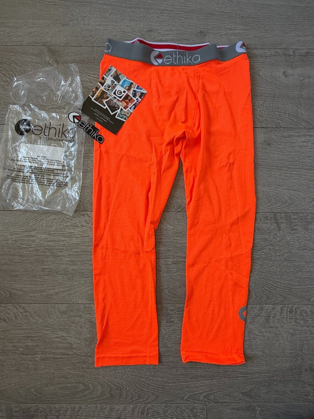 Ethika MicroMesh Neon Orange 3/4 Tight M NWT